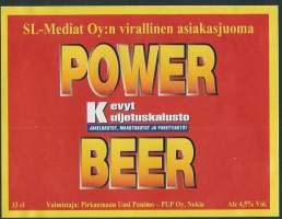 SL-mediat / Power Beer  - olutetiketti mainos