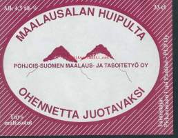 Pohjois-Suomen Maalaus- ja Tasoitetyöt / Ohennetta juotavaksi  - olutetiketti mainos