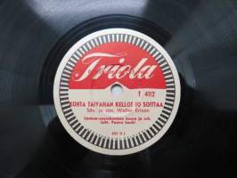 Triola T 4112 Helsingin Saalem-seurakunnan kuoro ja orkesteri - Kohta taivahan kellot jo soittaa / Pukuni hohtava -savikiekkoäänilevy, 78 rpm