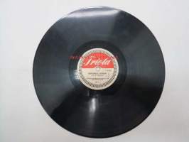 Triola T 4110 Saalem-seurakunnan kuoro ja orkesteri - Rantamilla taivaan / Vaikk´ois´syntis´veri ruskeet -savikiekkoäänilevy, 78 rpm