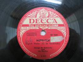 Decca SD 5031 George de Godzinsky - Godzinsky plays Kálmán / Inspiration, -savikiekkoäänilevy, 78 rpm