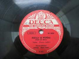 Decca SD 5035 Decca-orkesteri - Kultaa ja hopeaa / Arne Hulpersin viihdeorkesteri - Kuutamo Alsterilla -savikiekkoäänilevy, 78 rpm