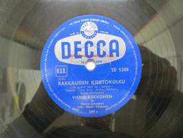 Decca SD 5388 Vieno Kekkonen - Rakkauden kiertokulku / Kuutamoa ja varjoja -savikiekkoäänilevy, 78 rpm