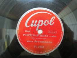 Cupol FC-2052 William Lundin Hammondtrio - Hyvää yötä / Purppurapurjeet -savikiekkoäänilevy, 78 rpm