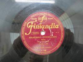 Finlandia P 148 Anja Sini - Kaunein ruusu / Vilho Kari - Maailman onnellisin -savikiekkoäänilevy, 78 rpm