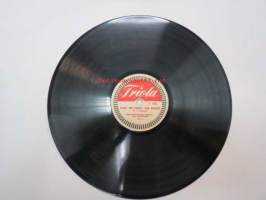 Triola T 4110 Helsingin Saalem-seurakunnan kuoro ja orkesteri - Rantamilla taivaan / Vaikk´ois´syntis´, veri ruskeet -savikiekkoäänilevy, 78 rpm