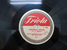 Triola T 4110 Helsingin Saalem-seurakunnan kuoro ja orkesteri - Rantamilla taivaan / Vaikk´ois´syntis´, veri ruskeet -savikiekkoäänilevy, 78 rpm
