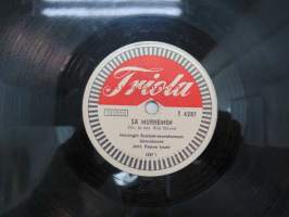 Triola T 4287 Helsingin Saalem-seurakunnan kuoro ja orkesteri - Kerran kun pääset kotihin / Sä murheinen -savikiekkoäänilevy, 78 rpm