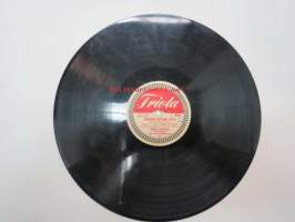 Triola T 4080 Pirkko Jaakkola - Keltaruusu / Pariisin taivaan alla -savikiekkoäänilevy, 78 rpm