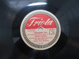 Triola T 8021 Jorma Ikävalko - Iloinen kulkuri / Kippari kvintetti - Pelimanni Ollii -savikiekkoäänilevy, 78 rpm