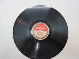 Triola T 8021 Jorma Ikävalko - Iloinen kulkuri / Kippari kvintetti - Pelimanni Ollii -savikiekkoäänilevy, 78 rpm