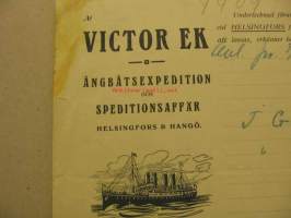Victor Ek konossomentti 1913