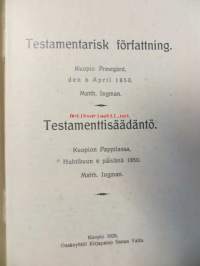 Testamenttisäädäntö- Testamentarisk författning