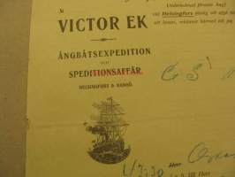 Victor Ek konossomentti 1913