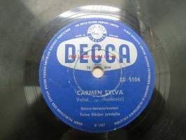 Decca SD 5104 Decca-tanssiorkesteri - Vinetan kellot / Carmen Sylva -savikiekkoäänilevy, 78 rpm