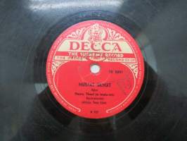 Decca SD 5001 Henry Theel - Kyyneleitä - Mustat silmät -savikiekkoäänilevy, 78 rpm