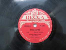 Decca SD 5001 Henry Theel - Kyyneleitä - Mustat silmät -savikiekkoäänilevy, 78 rpm