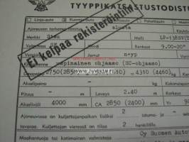Sisu LP-138 SV(T) / 4000 -tyyppikatsastustodistus, kopio