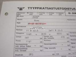 Sisu BT-58 SP/5850 -tyyppikatsastustodistus, kopio
