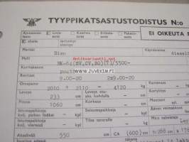 Sisu BK-84 (SV, CV, BO) (T) / 5500 -tyyppikatsastustodistus, kopio
