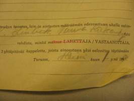 K. Lindbäck Nauvo konossomentti