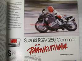 Vauhdin maailma 1989 nr 3 -mm. Paris-Dakar suomalaiskertomaa…, Monte Carlo MM-ralli, Kuukauden profiili Tommi Ahvala, Harley Davidson tehdas, Moto Guzzi Mille T,
