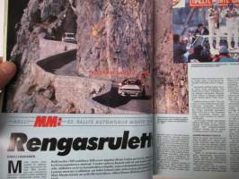 Vauhdin maailma 1989 nr 3 -mm. Paris-Dakar suomalaiskertomaa…, Monte Carlo MM-ralli, Kuukauden profiili Tommi Ahvala, Harley Davidson tehdas, Moto Guzzi Mille T,