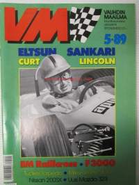 Vauhdin maailma 1989 nr 5 -mm. VM maistelee Mazda 323 -Volvo 440 -Kawasaki ZX-10 -Nissan 200SX, RR-MM Japani &amp; Australia, Miljoona Cup, Formula 1 Brasilian ja  San