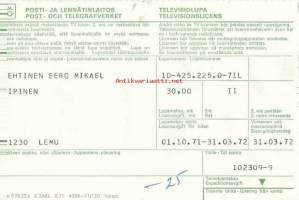Televisiolupa 1972/ II