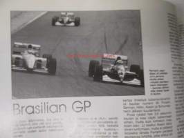 Vauhdin maailma 1993 nr 4 -mm. Formula 1 Kyalami ja Brasilia GP, FK-paketti, Ralli-SM iisalmi, Geneven auonäyttely, Buick Le Sabre, Pontiac Bonneville, Miki
