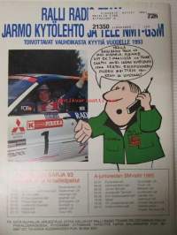 Vauhdin maailma 1993 nr 1 -mm. Formula 1 Maksaa?, Richard Petty kuningas vetäytyy radoilta, SS Oldsmobile-88, Opel Kadett, Kuukauden profiili Pentti Sinkkilä,