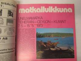 Moottori 1973 nr 2, sis. mm. seur. artikkelit / kuvat / mainokset; Euroopan katolla, Jääratakausi, uusia autoja Simca VF2 - Fiat XI/9 - Datsun Violet, Rattijuoppo