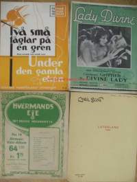 Strauss Vals-Album 64 sivua, Lotusland piano, Lady Diving ja Under gamla eken  - erä vanhoja nuotteja 1930-luku
