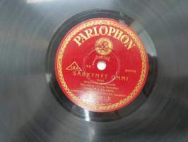 Parlophon B. 36051 Georg Malmstén - Sunnuntai-ilta / Särkynyt onni -savikiekkoäänilevy, 78 rpm