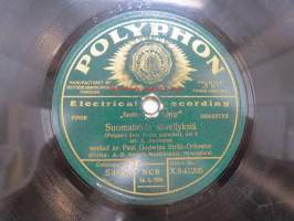 Polyphon X.S41205 Paul Godwins Stråk-orkester - Suomalaisia sävellyksiä I / Suomalaisia sävellyksiä II -savikiekkoäänilevy, 78 rpm