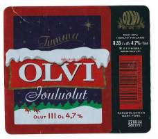 Olvi  Tumma  III Jouluolut  - olutetiketti