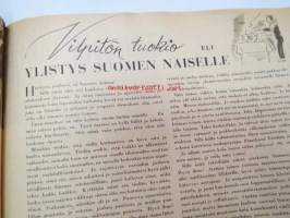 Kotiliesi 1942 nr 1, tammikuu I, 15.1.1942, sis. mm. seur artikkelit / kuvat / mainokset; Karjalaisia aiheita käsitöihin, Arkiympäristömme kauneutta - etsimme