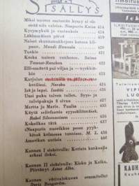 Kotiliesi 1947 nr 18, 15.9.1947, sis. mm. seur artikkelit / kuvat / mainokset; Kangas / Selecta kirjepaperi, Naiset &quot;kunnanukkojen&quot; kanssa kilpaan, Milloin nainen