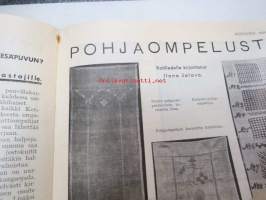 Kotiliesi 1932 nr 6, maaliskuu II, 15.3.1932, sis. mm. seur. artikkelit / kuvat / mainokset; Kansikuvitus Martta Wendelin, Ensotapetti, IMI - kirkkautta -