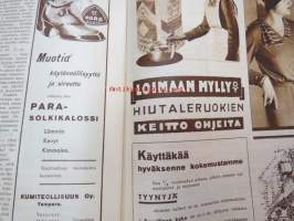 Kotiliesi 1932 nr 21, marraskuu I, 1.11.1932, sis. mm. seur. artikkelit / kuvat / mainokset; Kansikuvitus Martta Wendelin, Pyyntöjä emaljiteollisuudelle, Lasten