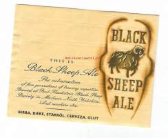 Black Sheep Ale  Olut - olutetiketti