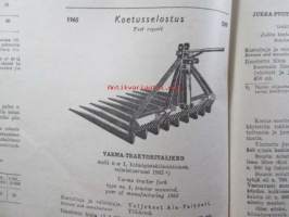 Koneviesti 1966 nr 5 -mm. Automaattinen leikkuukorkeuden säätö Massey Ferguson 510 esittely, Pylväiden pystytys traktorikaivureilla, Moottorisahojen kokeilua