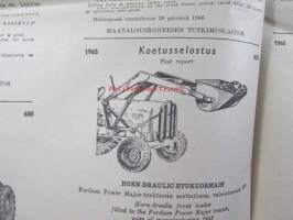 Koneviesti 1966 nr 5 -mm. Automaattinen leikkuukorkeuden säätö Massey Ferguson 510 esittely, Pylväiden pystytys traktorikaivureilla, Moottorisahojen kokeilua