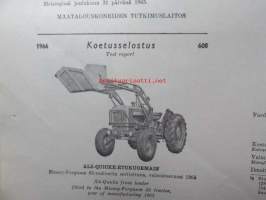 Koneviesti 1966 nr 5 -mm. Automaattinen leikkuukorkeuden säätö Massey Ferguson 510 esittely, Pylväiden pystytys traktorikaivureilla, Moottorisahojen kokeilua