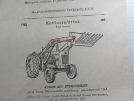 Koneviesti 1966 nr 5 -mm. Automaattinen leikkuukorkeuden säätö Massey Ferguson 510 esittely, Pylväiden pystytys traktorikaivureilla, Moottorisahojen kokeilua