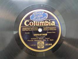 Columbia 16144 Hannes Saari - Meripojan heilat / Chrysantemum -savikiekkoäänilevy, 78 rpm