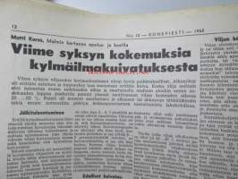 Koneviesti 1962 nr 10 -mm. Lannoitteen käsittely irtotavarana, Kylmäilmakuivurit ja niiden lämmönlähteet, Pientraktorit ja puutarhatraktorit kuvat ja  tekniset