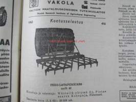 Koneviesti 1962 nr 10 -mm. Lannoitteen käsittely irtotavarana, Kylmäilmakuivurit ja niiden lämmönlähteet, Pientraktorit ja puutarhatraktorit kuvat ja  tekniset