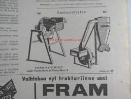 Koneviesti 1962 nr 10 -mm. Lannoitteen käsittely irtotavarana, Kylmäilmakuivurit ja niiden lämmönlähteet, Pientraktorit ja puutarhatraktorit kuvat ja  tekniset