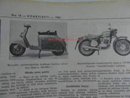 Koneviesti 1962 nr 10 -mm. Lannoitteen käsittely irtotavarana, Kylmäilmakuivurit ja niiden lämmönlähteet, Pientraktorit ja puutarhatraktorit kuvat ja  tekniset
